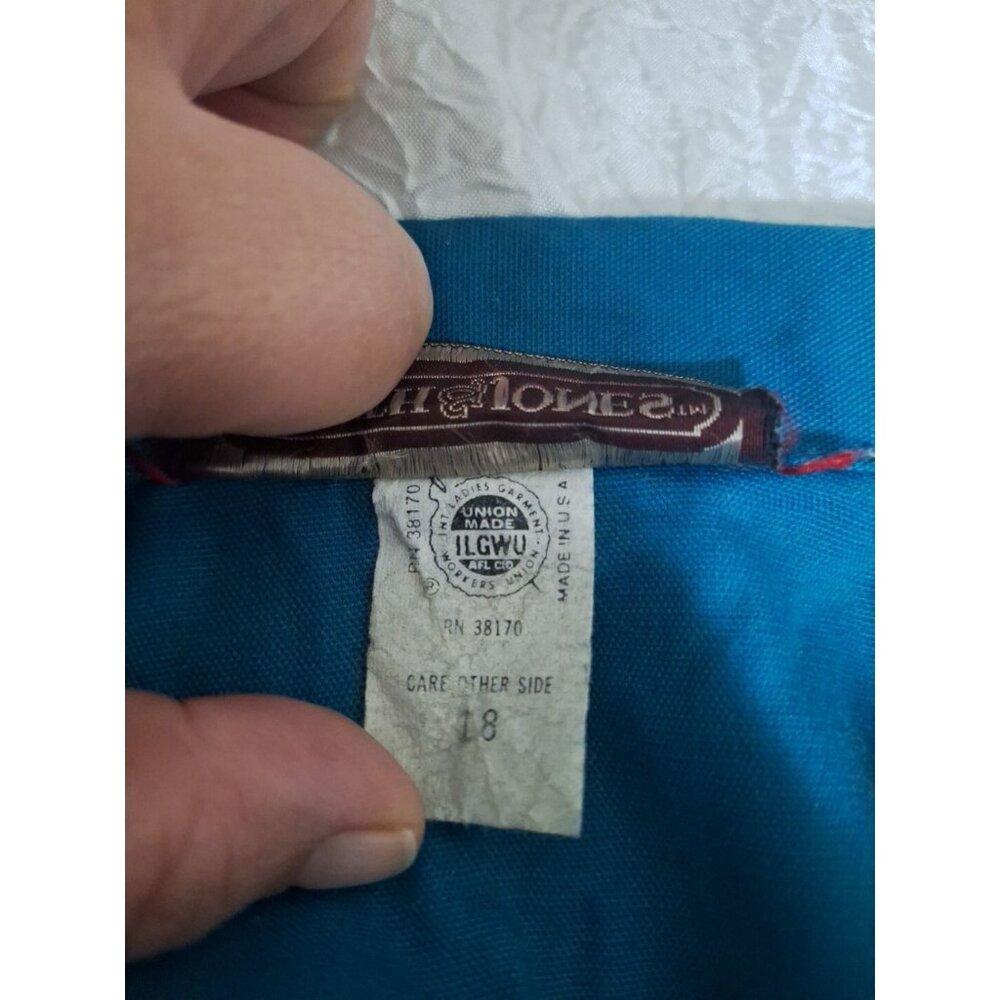 Vintage Womens Smith & Jones Teal Blazer Made In USA Union Made Size 18 - Picture 2 of 6